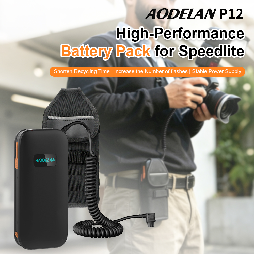 Speedlite Flash External - AODELAN Tragbarer Externer Blitz-Akkupack Powerbank für