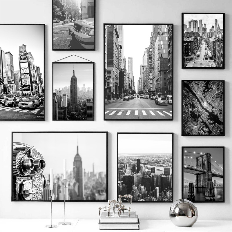 Photography Black And White - 1 Stück rahmenloses Leinwandbild New York