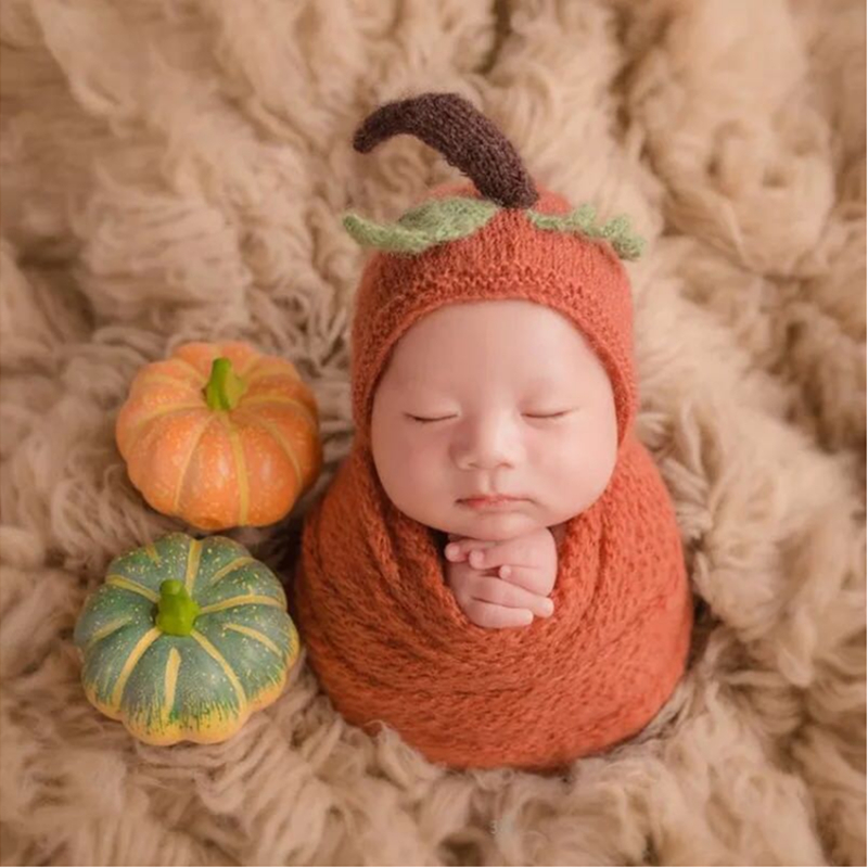 Photography Newborn - Fotografie-Requisiten für Neugeborene mit Kürbiswickel, handgefertigte