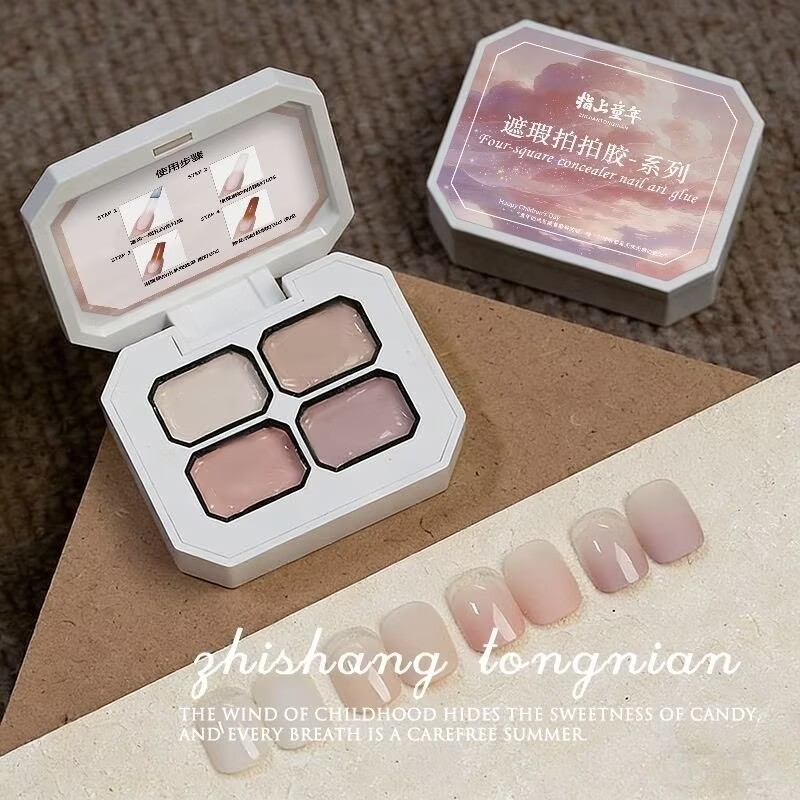 Photography Design - 4 Farben Concealer Beliebtes Nude-Farbverlauf-Gel, Nagelkunst,