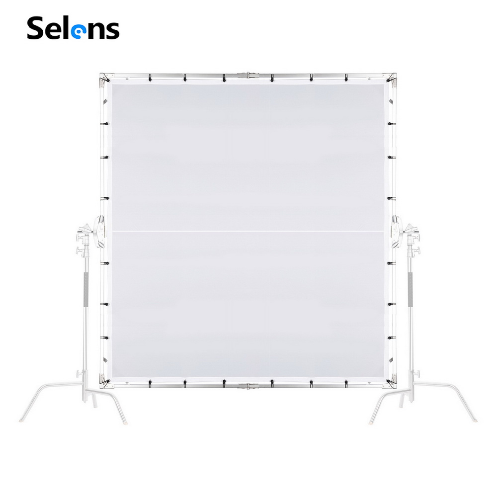 Pop Up Flash Diffuser - Selens Faltbarer 1,5/2/2,4M Butterfly-Rahmen Softlight-Diffusor-Screen-Flaggenbrett für