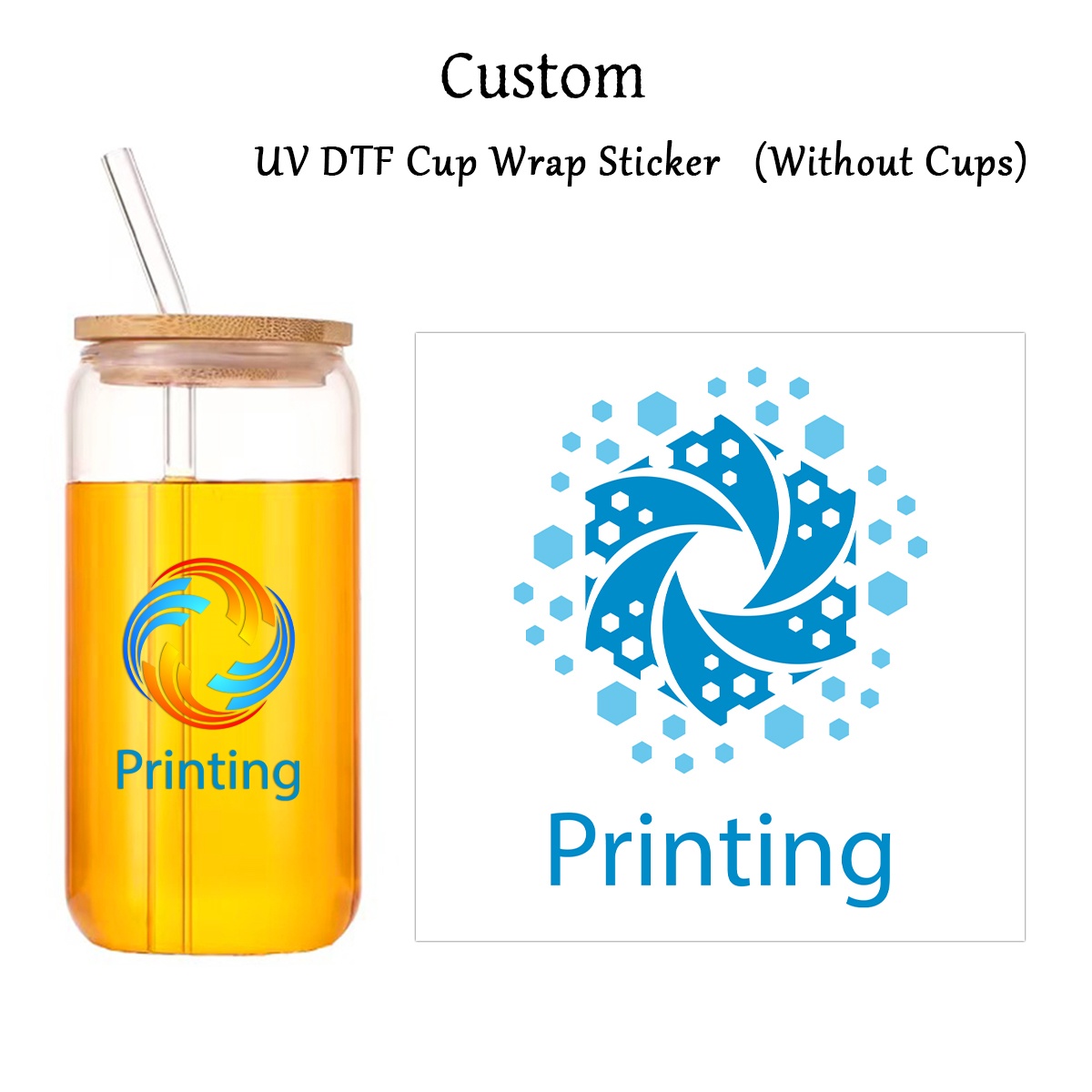 Photography Logo - 1 Stück individuelle UV-Transfer-Bildetikettenaufkleber für Flaschenbecher,