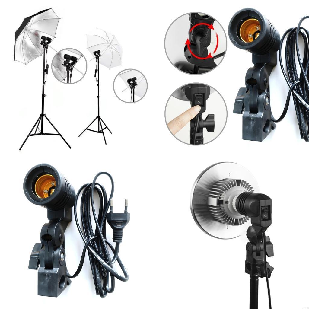 Photography Umbrella Lights - E27-Lichtstativ, Regenschirm-Reflektor-Unterstützung, ausgestattet mit langem Kabel