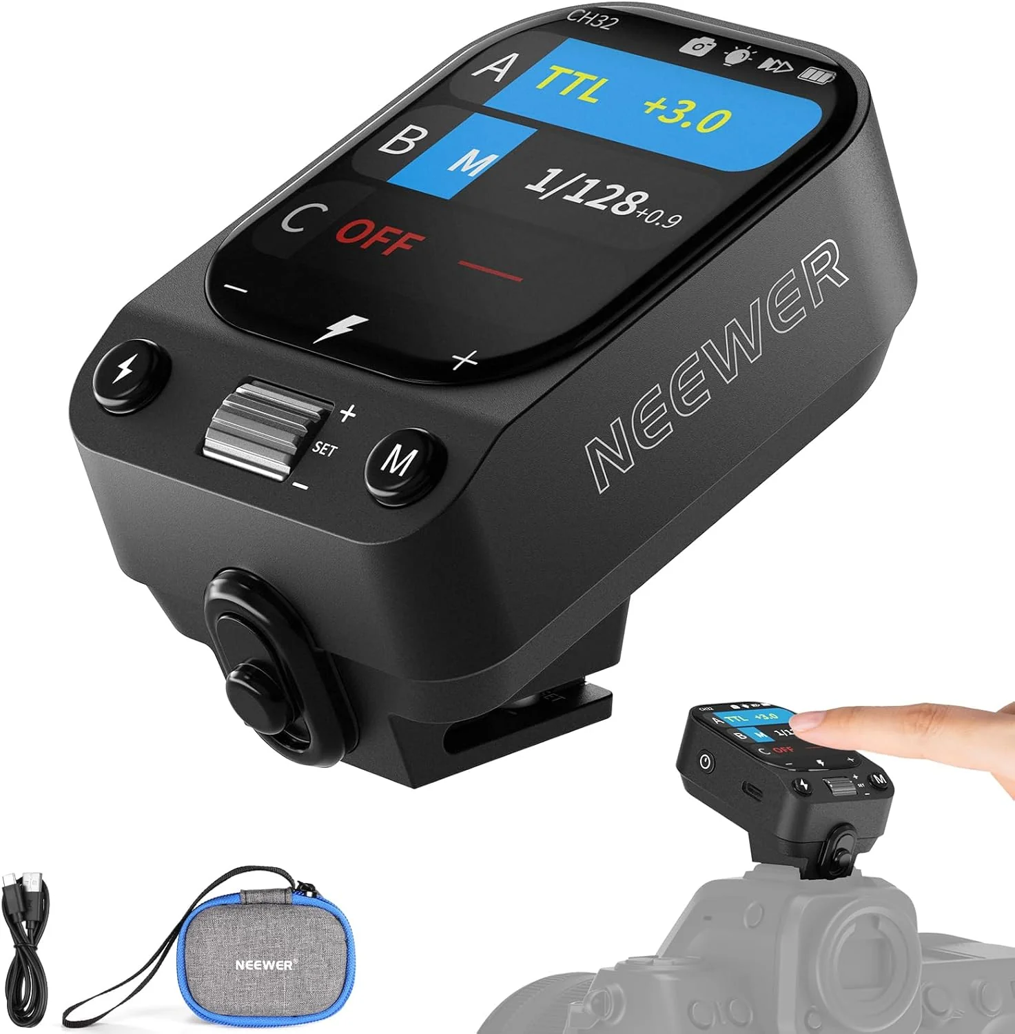 Speedlite Flash External - NEEWER QZ TTL Drahtloser Blitz-Auslöser, Tragbarer
