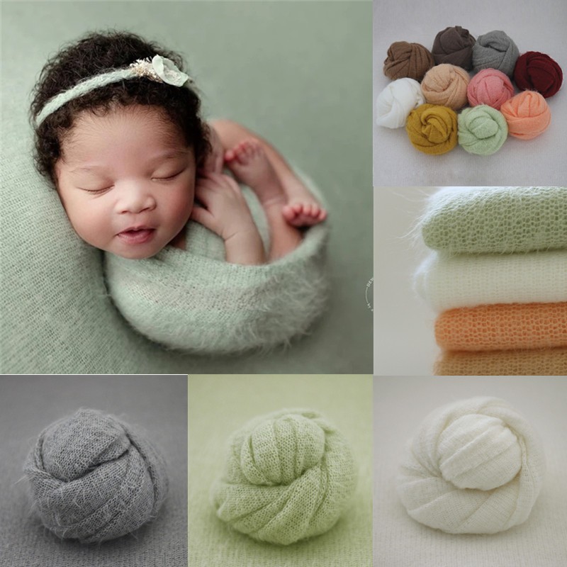 Photography Newborn - Neugeborenen-Fotografiekleidung, Studio-Baby-Fotorequisiten, Baby-Postpartum-Fotowickel, Mohair-Strickwickel