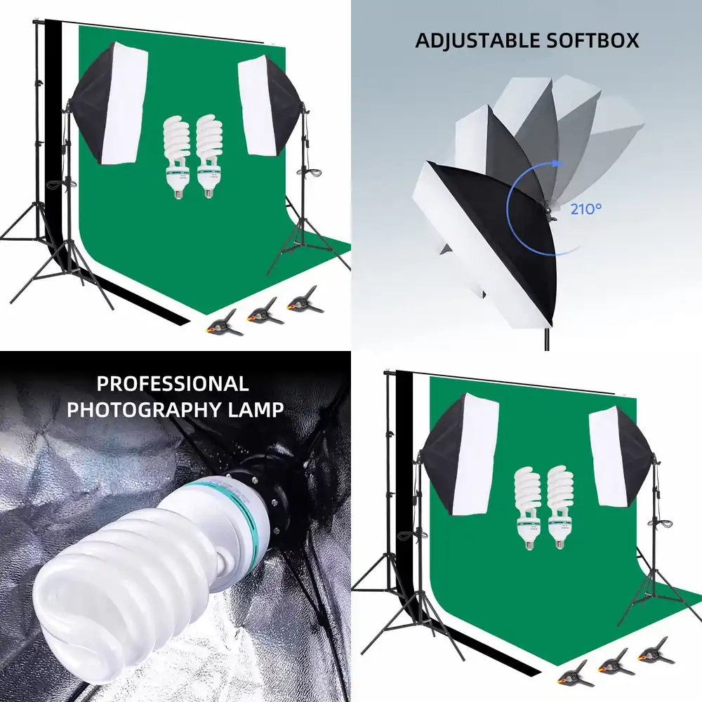Photography Umbrella Lighting Kit - 1 Fotostudio-Ausrüstung 2,6*3m Hintergrundständer Fotografie-Hintergrundset Softbox