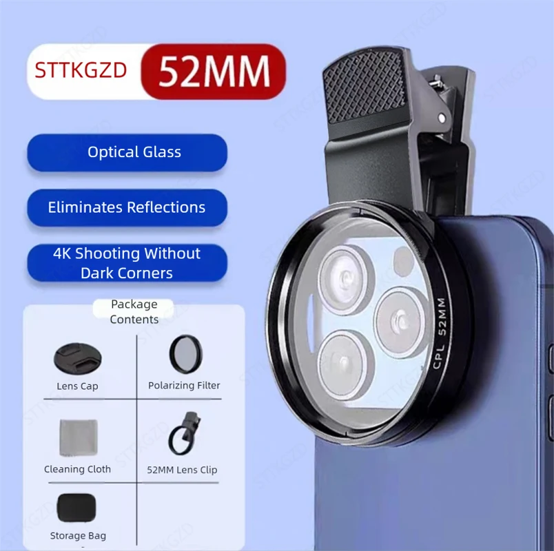 Photography Kit Xiaomi 15T Pro - 52mm CPL Handy-Objektivfilter Objektivclip Kamerazubehör Zirkularer