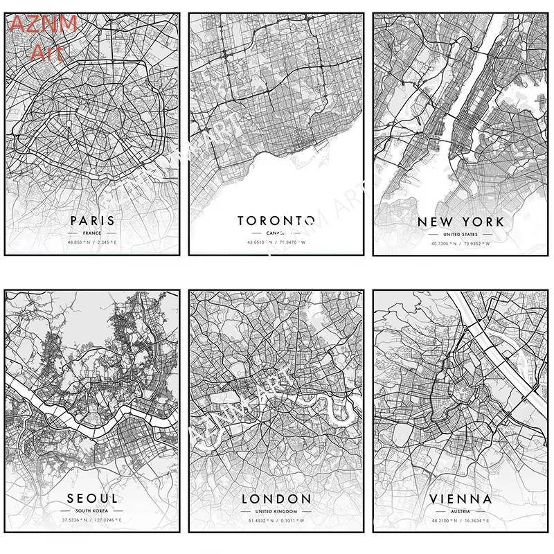 Stadtplan Kunstwerk Poster Par – Photography Mapped Bewertung und Preis