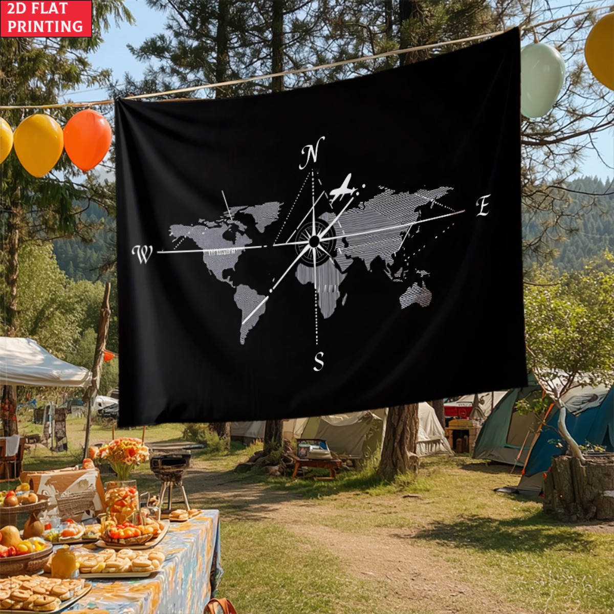 Ungerahmte Weltkarte, Kompass, – Photography Mapped Bewertung und Preis