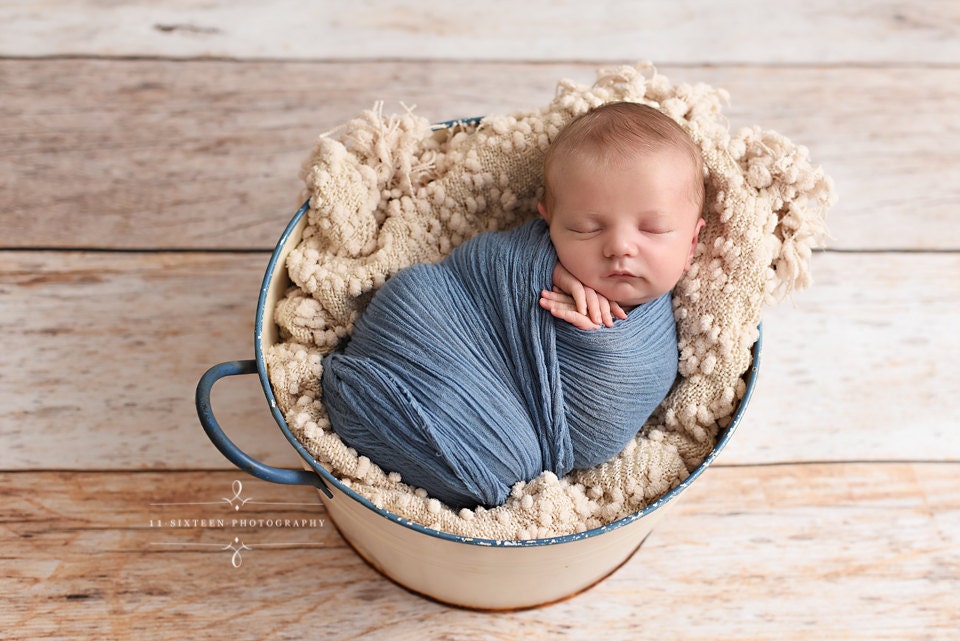 Baby-Pucktuch aus Denim-Blau-G – Photography Newborn Bewertung und Preis