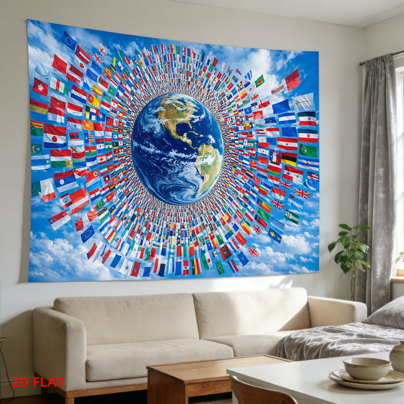 VIKAMA Weltkarten-Wandteppich  – Photography Mapped Bewertung und Preis