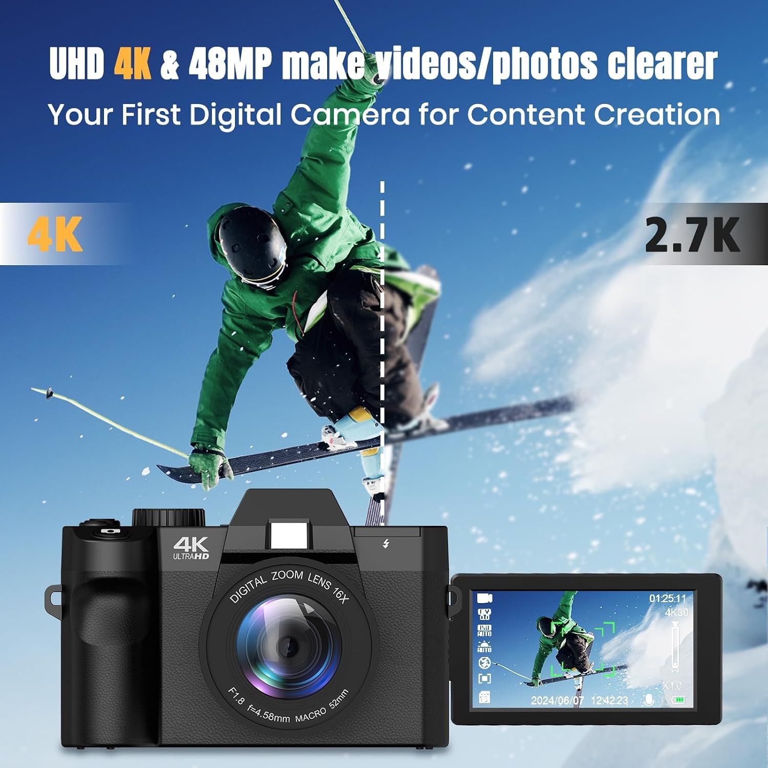 48MP Digitalkamera mit WLAN un – Photography Youtube Bewertung und Preis