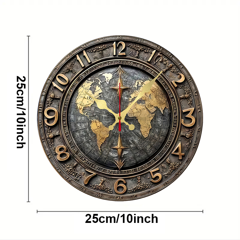2D Vintage Weltkarte Holz Rund – Photography Mapped Bewertung und Preis