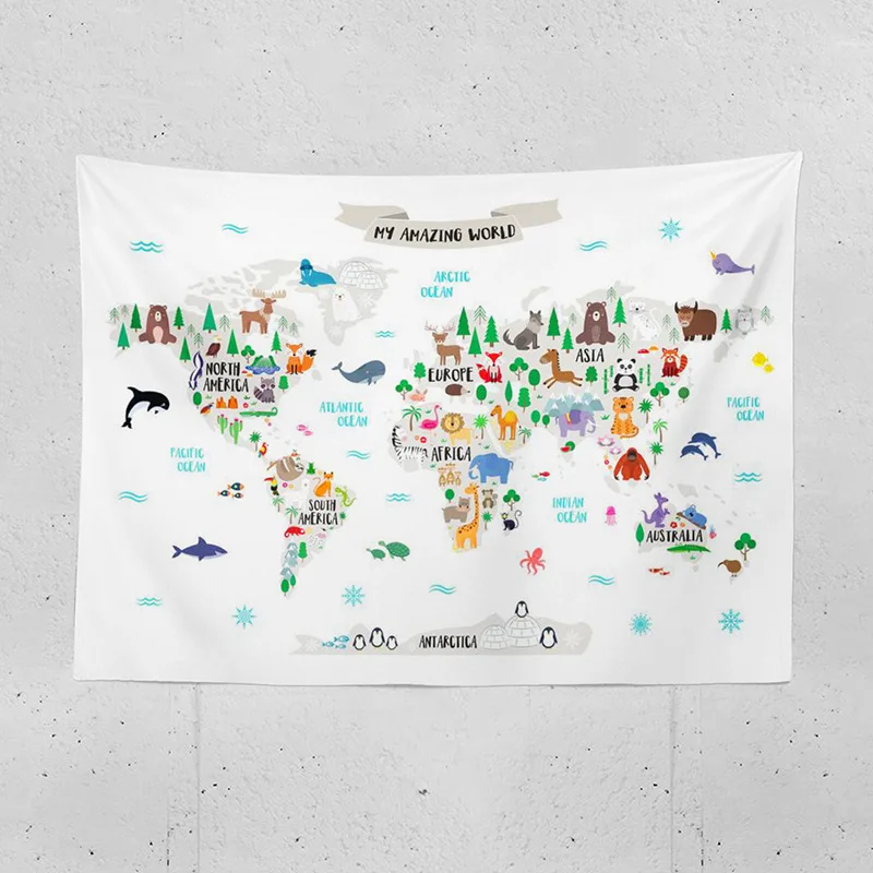 Tierweltkarte Wandteppich Wand – Photography Mapped Bewertung und Preis